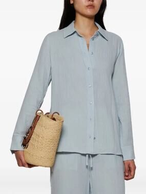 ETERNE Dusty Blue Button-Down Cotton